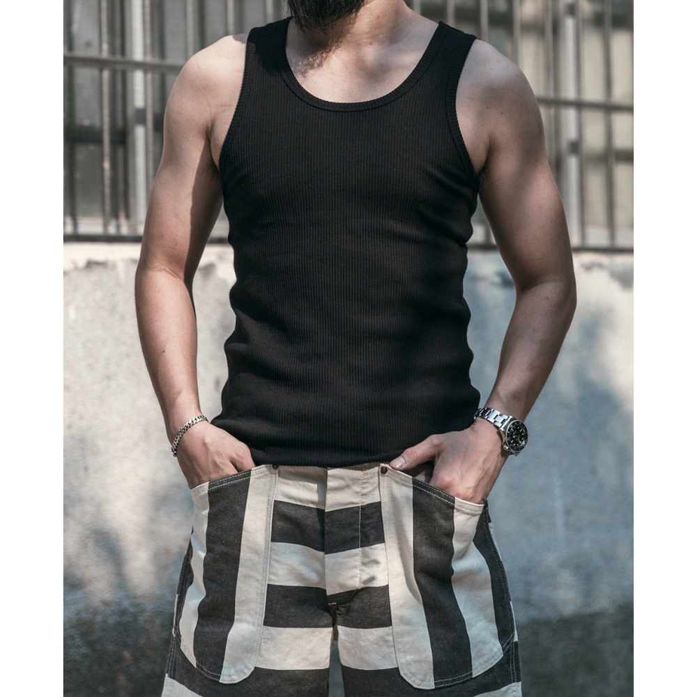 10.5 oz Cotton Tank Top - Black Non Stock Mfg. Co. L